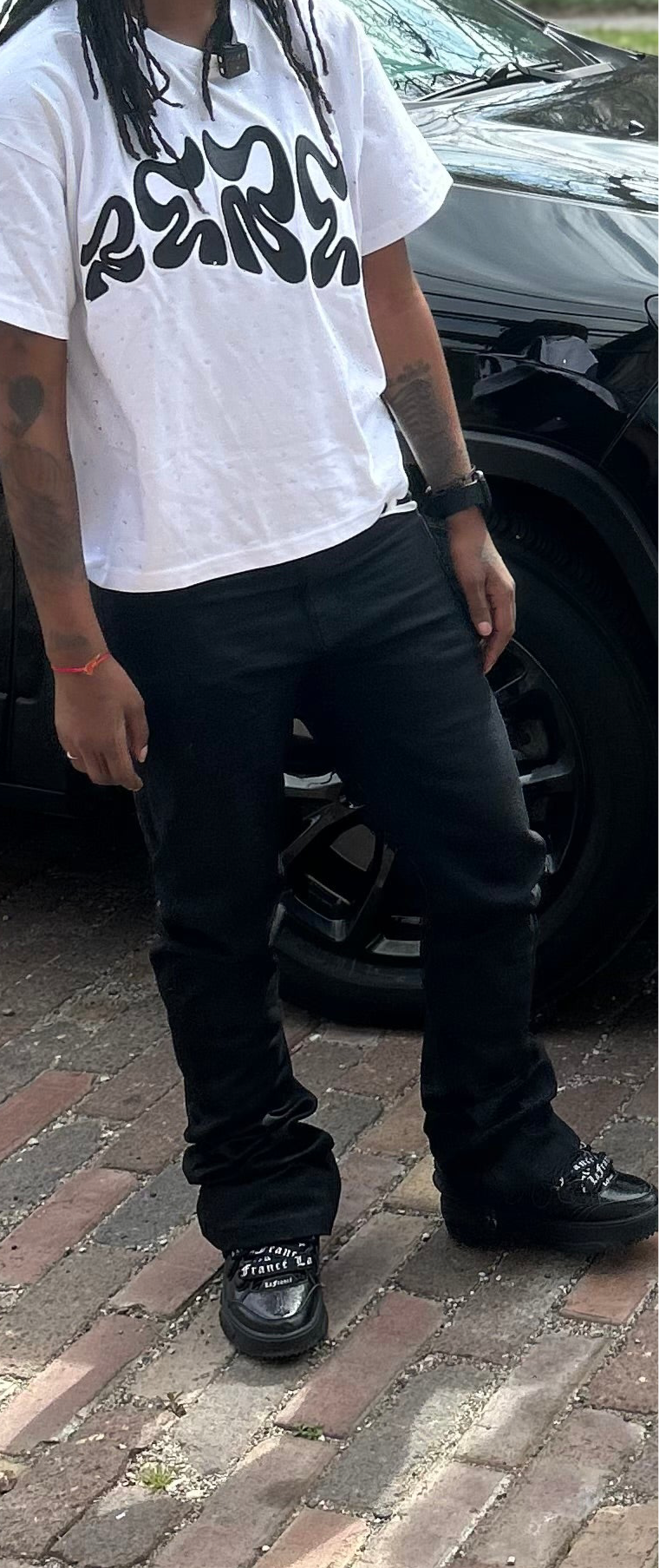 Black Stacked Jeans